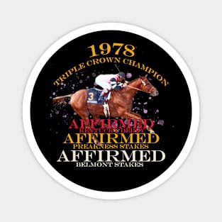 1978 Triple Crown Champion, Affirmed,  Horse Racing Design Magnet